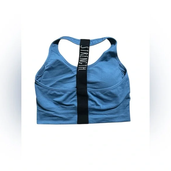 Rae Dunn strength blue T back sports bra L - Picture 2 of 4